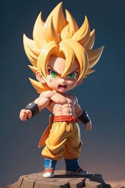 Dragon ball super saiyan menino de cabelo amarelo personagem de