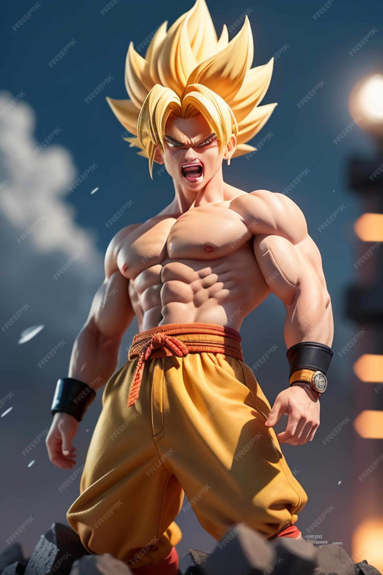 Dragon ball super saiyan menino de cabelo amarelo personagem