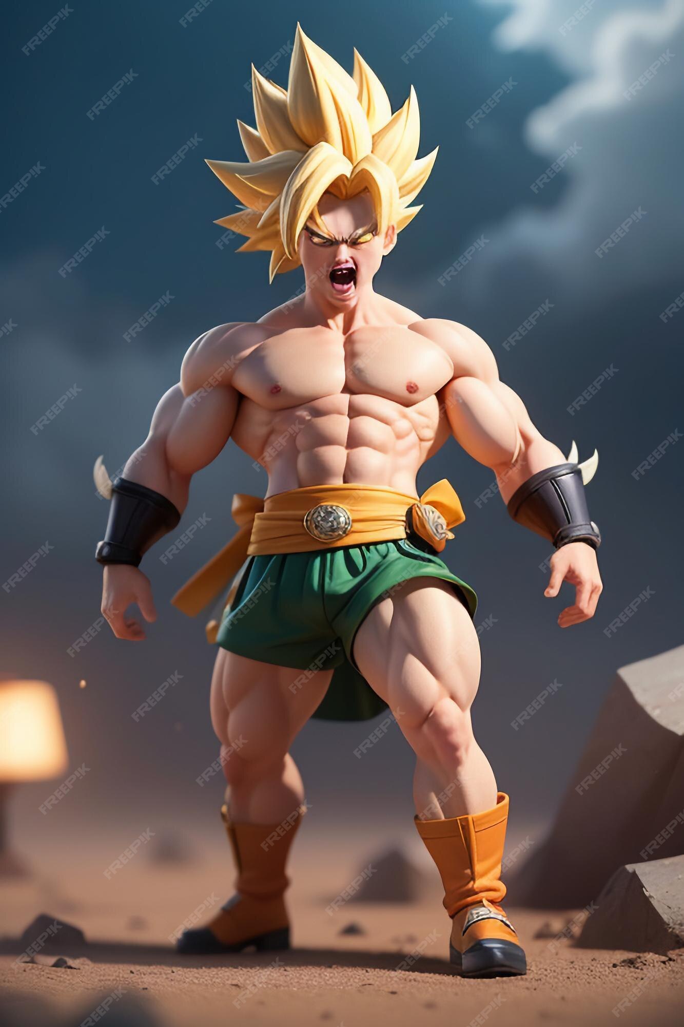 Dragon ball super saiyan menino de cabelo amarelo personagem de anime de  desenho animado japonês modelo de brinquedo feito à mão