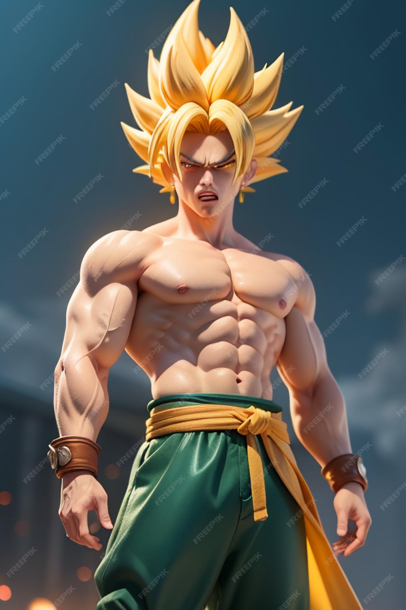 Dragon ball super saiyan menino de cabelo amarelo personagem de anime de  desenho animado japonês modelo de brinquedo feito à mão