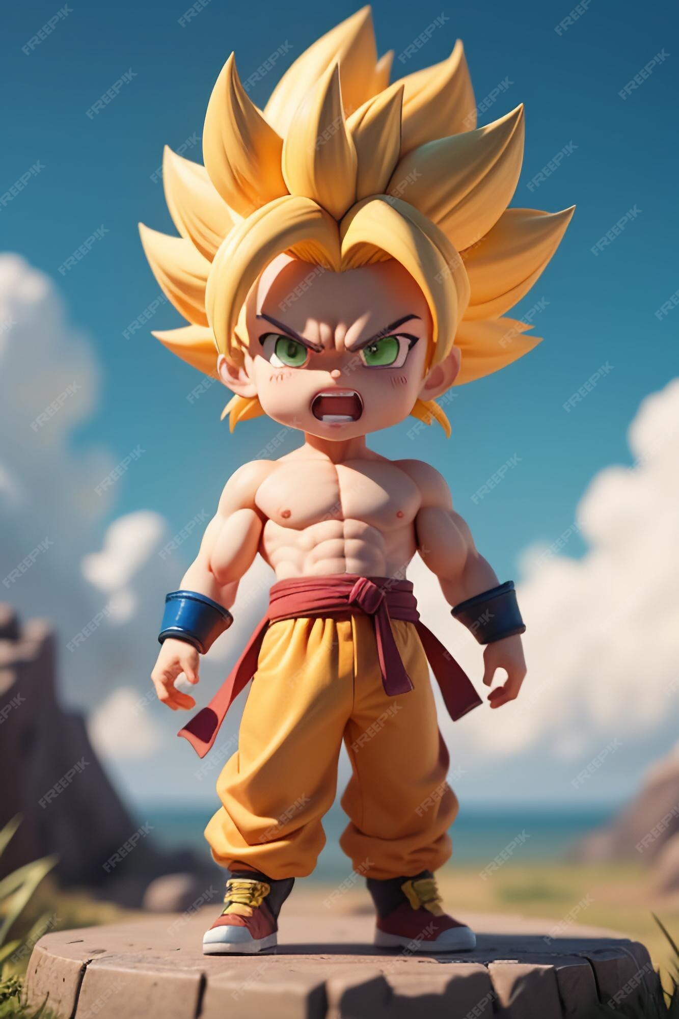 Dragon ball z super Goku saiyajin 3 cute desenho infantil anime