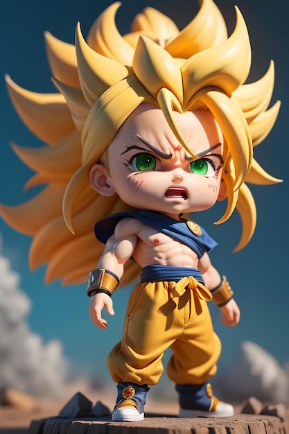 Dragon ball super saiyan menino de cabelo amarelo personagem de