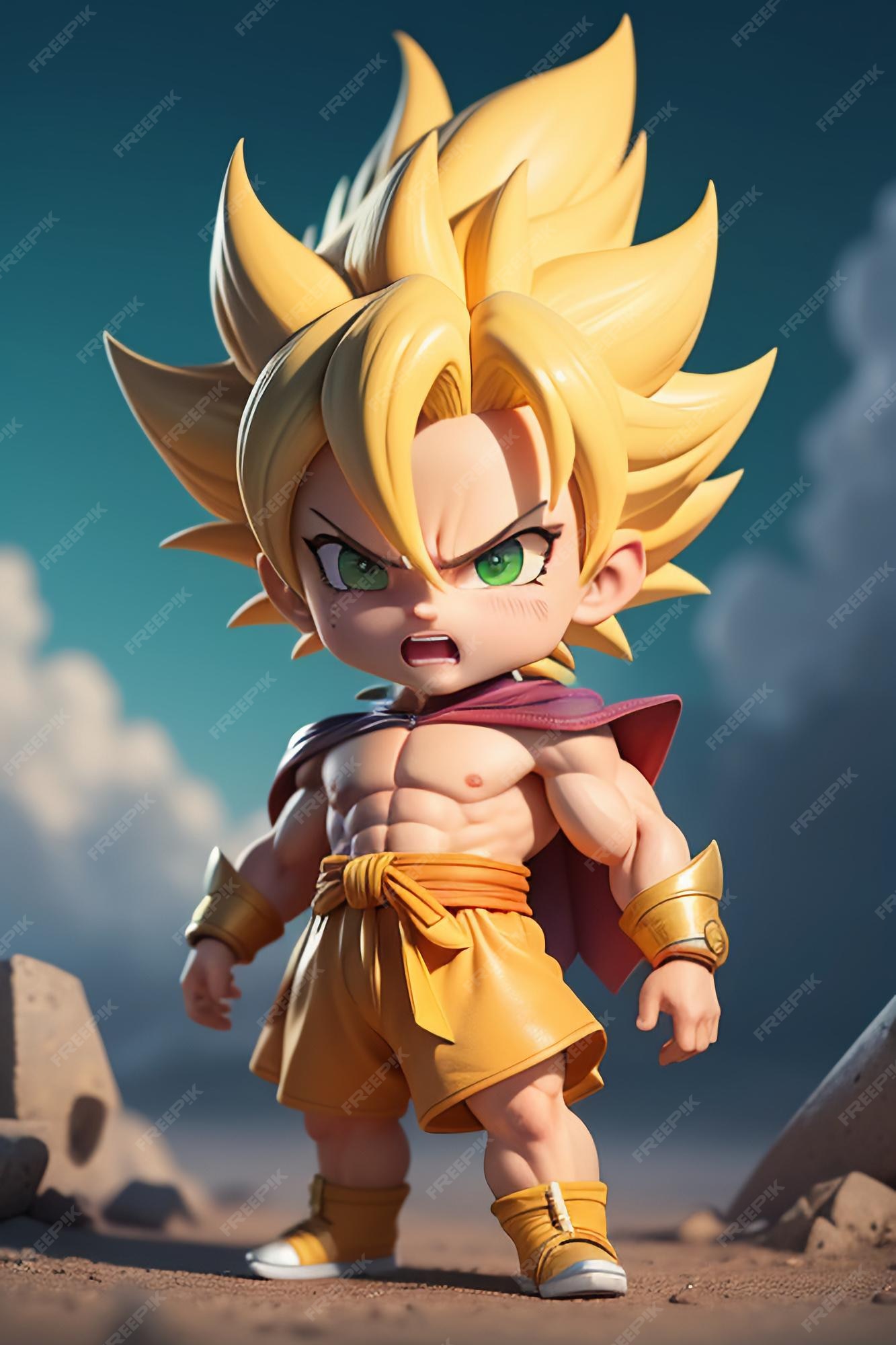 Dragon ball super saiyan menino de cabelo amarelo personagem