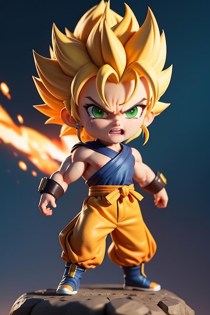 Dragon ball super saiyan menino de cabelo amarelo personagem de