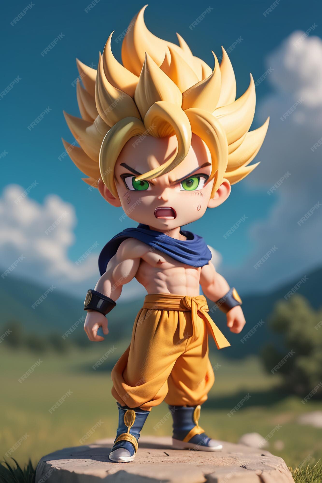 Dragon ball super saiyan menino de cabelo amarelo personagem