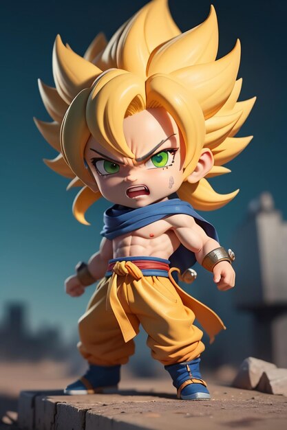 Dragon ball super saiyan menino de cabelo amarelo personagem de