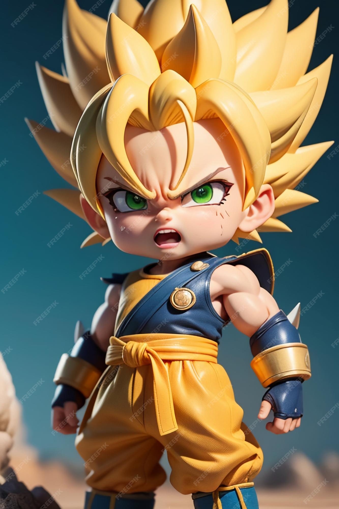 Dragon ball super saiyan menino de cabelo amarelo personagem de