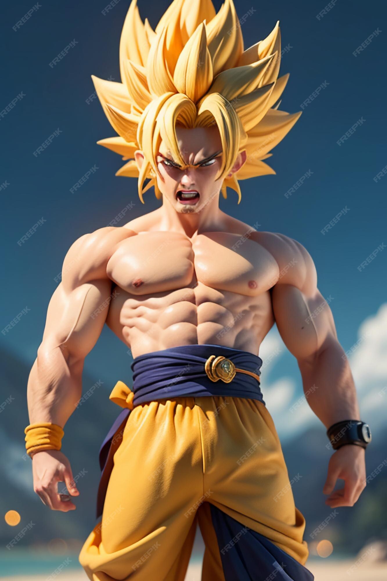 Dragon ball super saiyan menino de cabelo amarelo personagem de