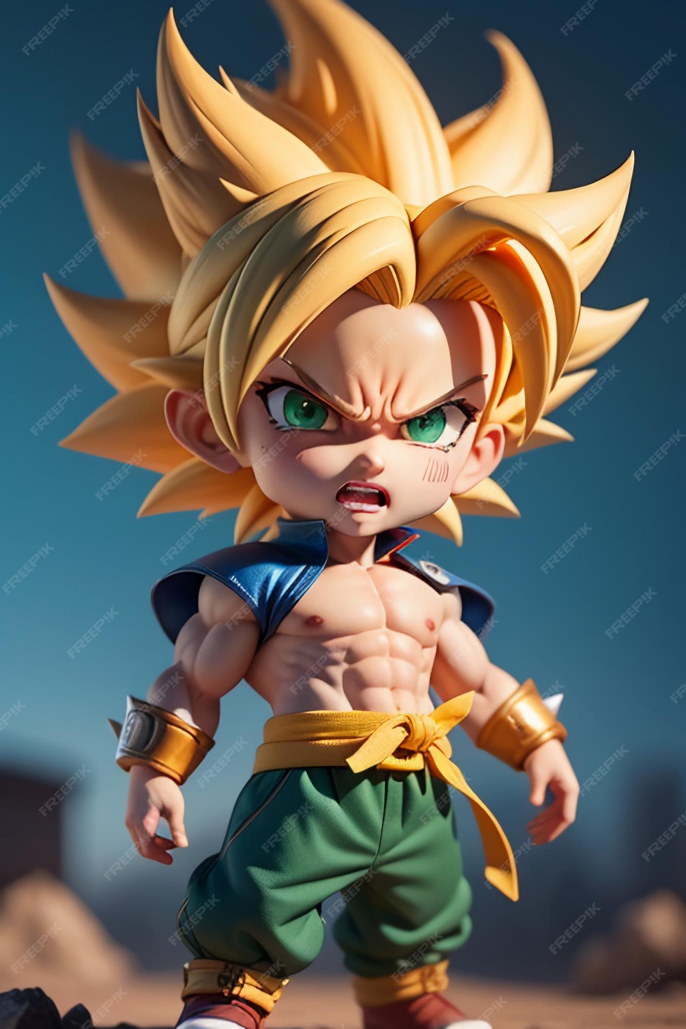 Dragon ball super saiyan menino de cabelo amarelo personagem de