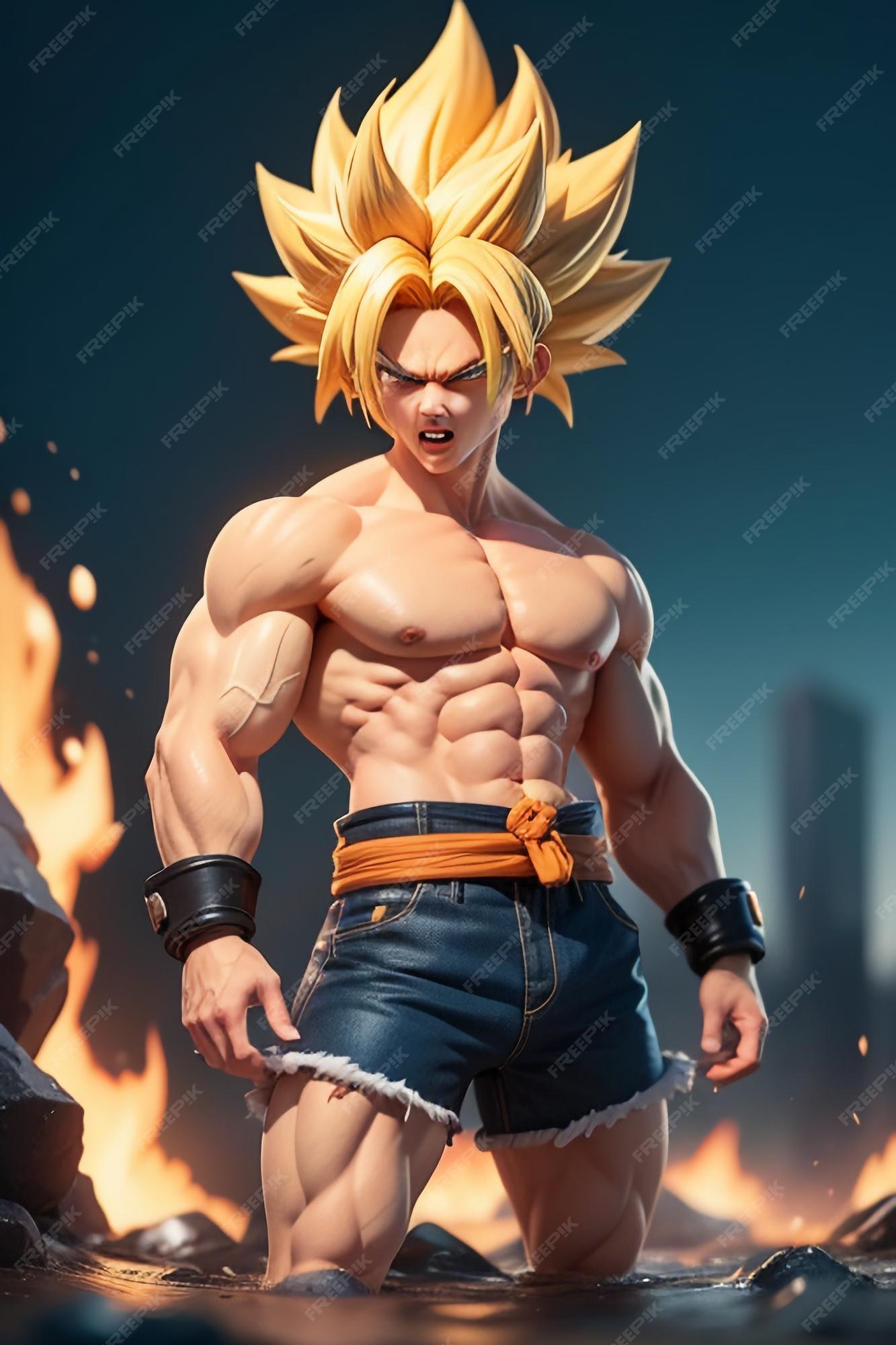 Dragon ball super saiyan menino de cabelo amarelo personagem