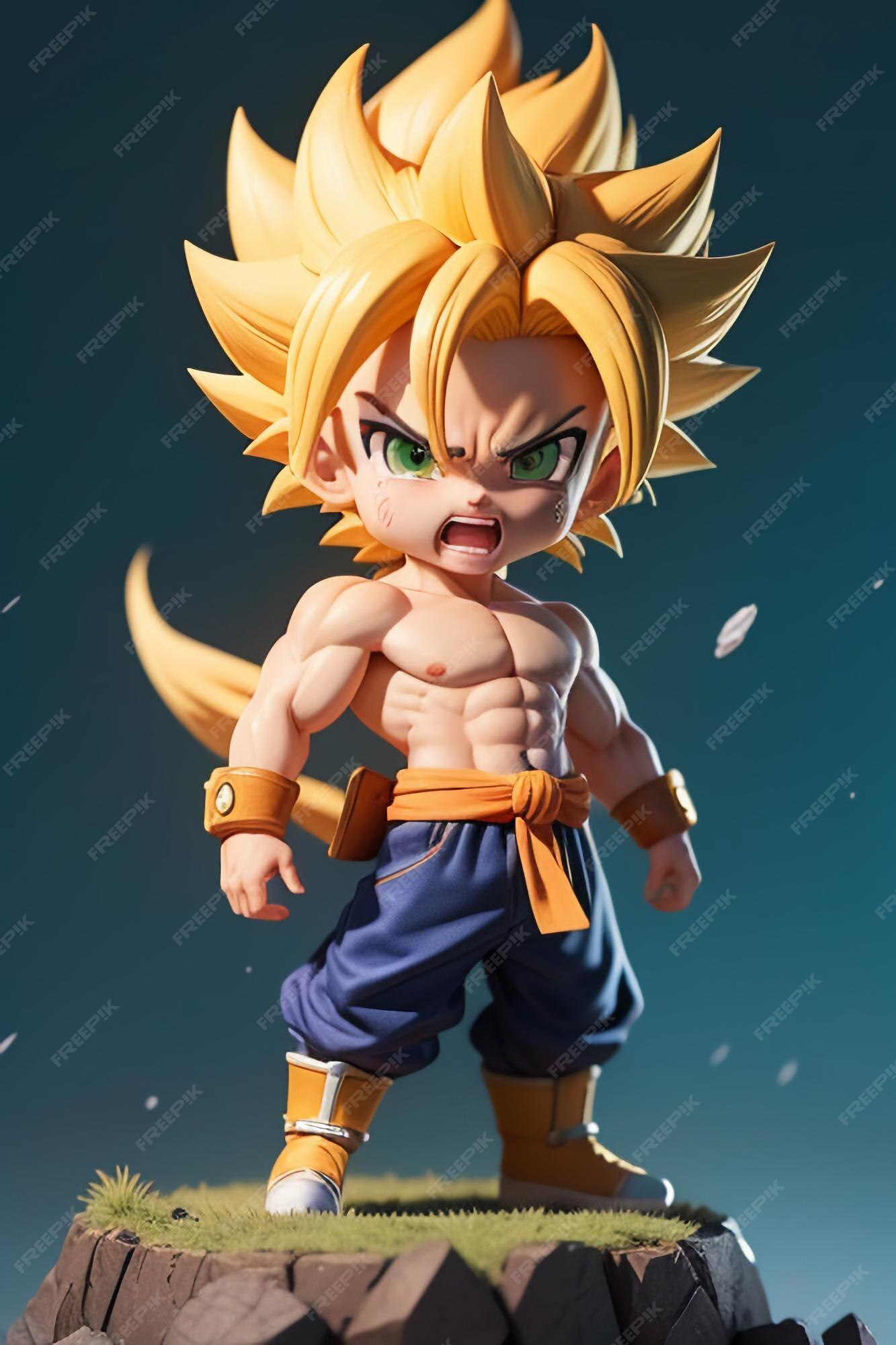 Dragon ball super saiyan menino de cabelo amarelo personagem de