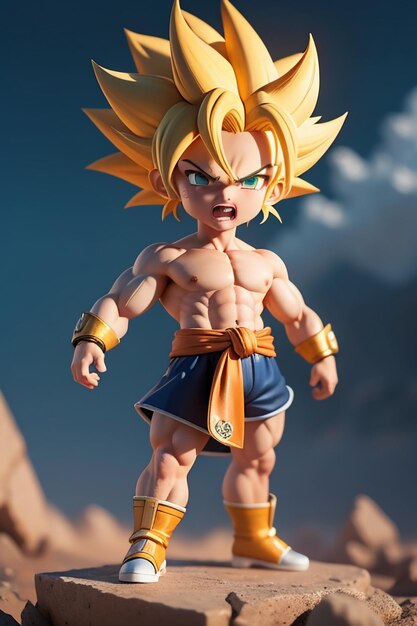 Dragon ball super saiyan menino de cabelo amarelo personagem de