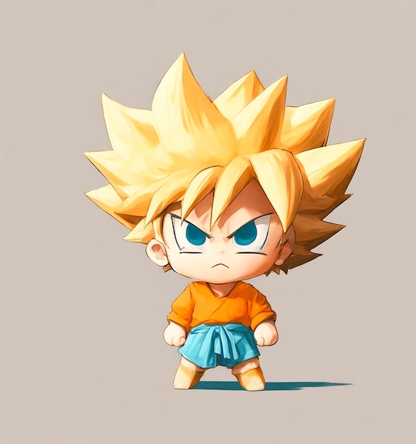 Dragon ball super saiyan menino de cabelo amarelo personagem de