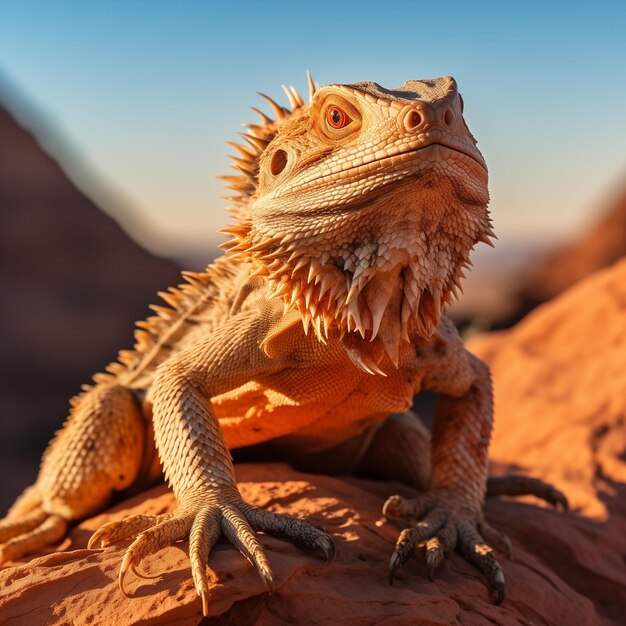 Foto un dragón barbudo