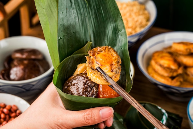 Dragon Boat Festival Chinesischer Reisknödel Fleisch Zongzi