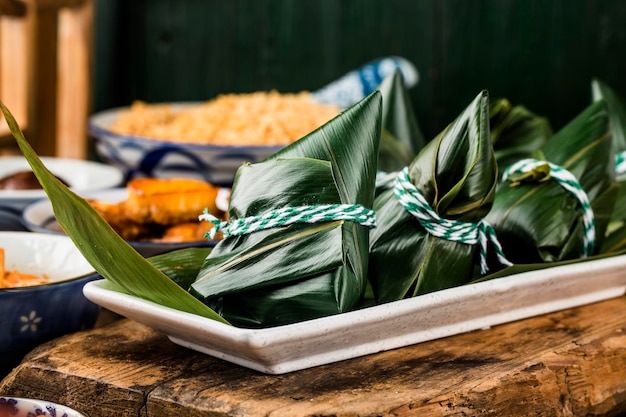 Dragon Boat Festival Chinesischer Reisknödel Fleisch Zongzi