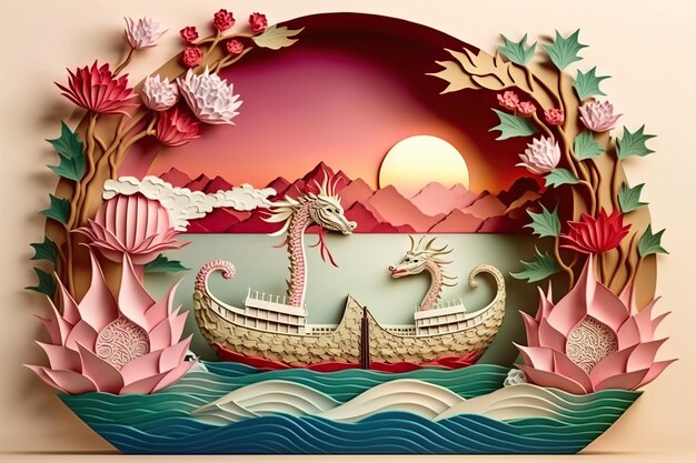 Dragon Boat Festival Generative KI-Illustration