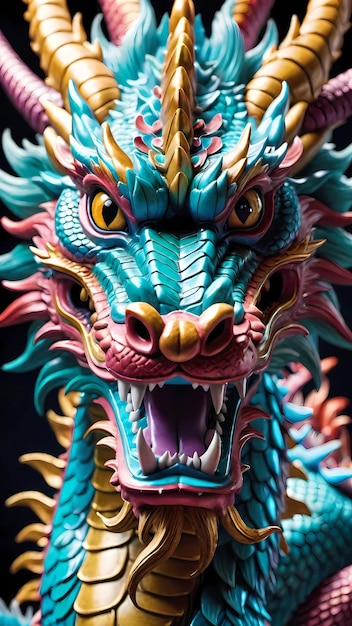 El dragón chino dibujo 3D ilustración obra de arte