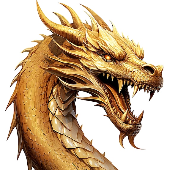 El dragón chino está hecho de oro y representa el concepto de prosperidad y buena suerte del año nuevo chino