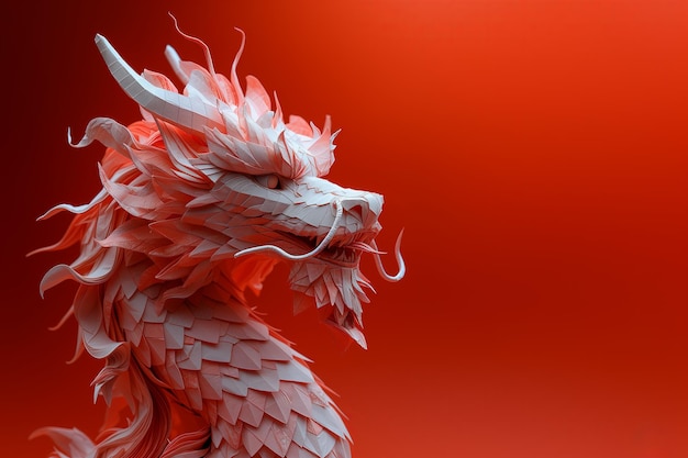 Foto dragón chino de papel rojo