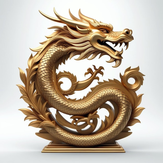 Un dragón dorado con caligrafía china11