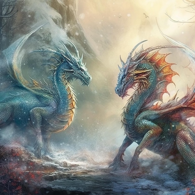 Dragón y el dragón de nieve