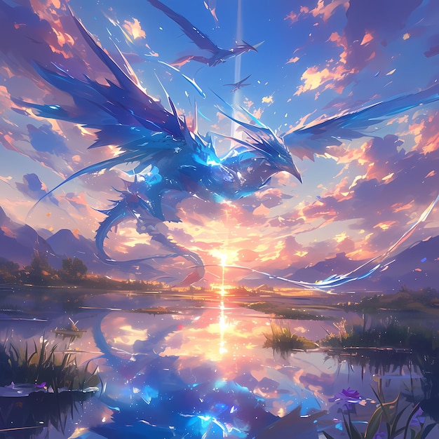 El dragón etéreo en el reino del crepúsculo