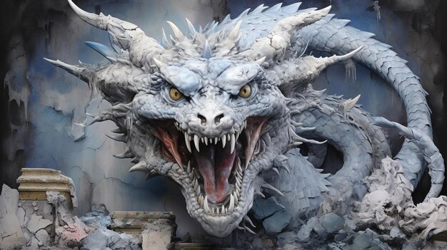 dragón modelo 3d ilustración de alta definición imagen fotográfica creativa