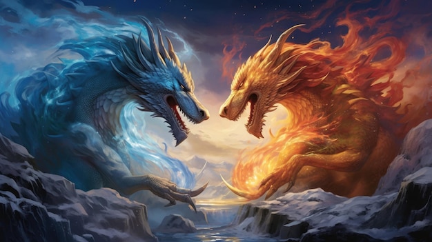 los dragones de fuego y fuego