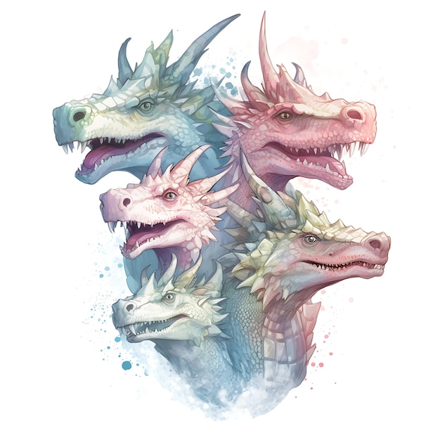 Dragones marinos en colores pastel