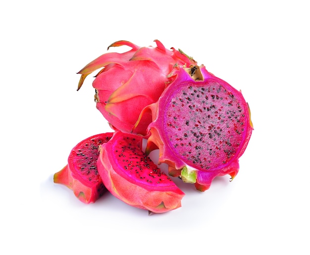 Dragonfruit vermelha em branco