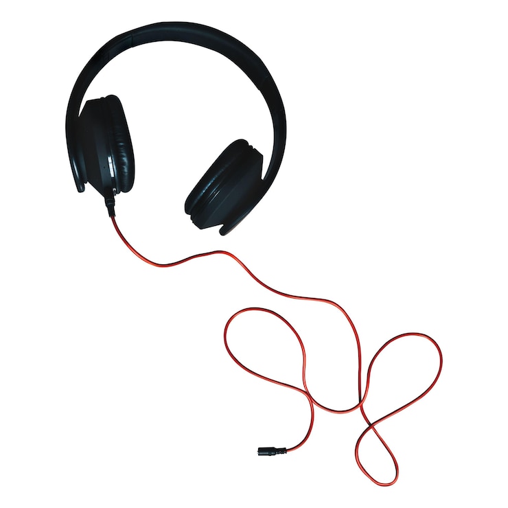 Foto drahtgebundene kopfhörer png musik aufkleber transparenter hintergrund