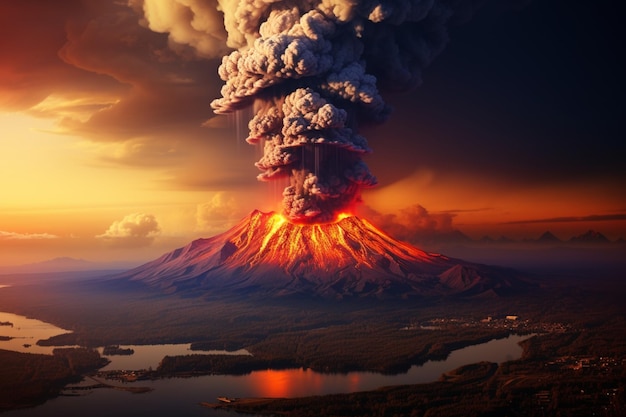 Dramática erupción volcánica en Kamchatka al atardecer El volcán Tolbachik fue exhibido