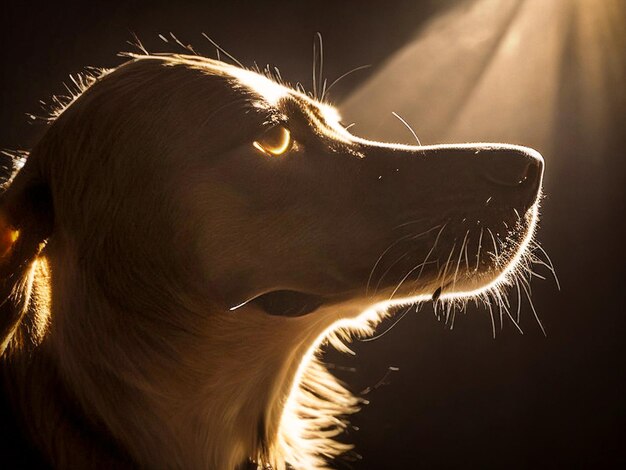 Foto dramática luz de trás de um animal de snot