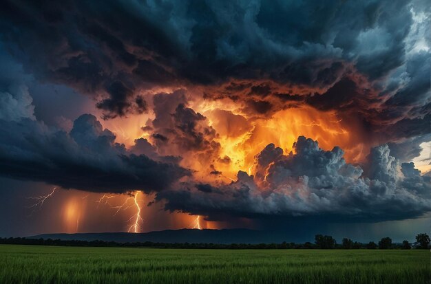 Dramáticas nubes de tormenta sobre un paisaje