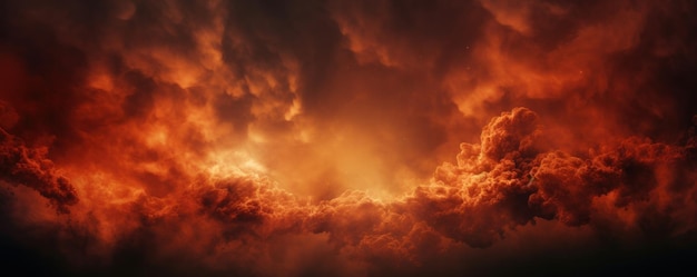 Foto dramático cielo rojo con nubes concepto de catástrofe