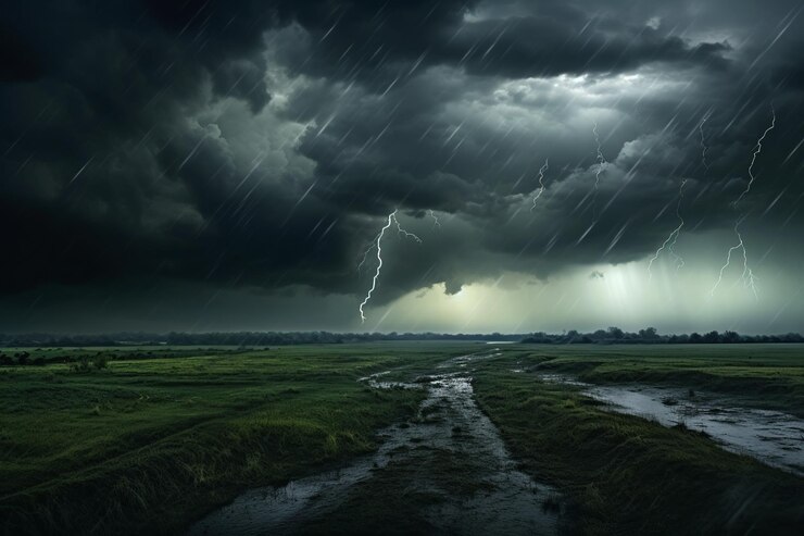 Foto dramaticrain_horizonshadows_stormyskies (la lluvia y las sombras del horizonte y los cielos tormentosos)