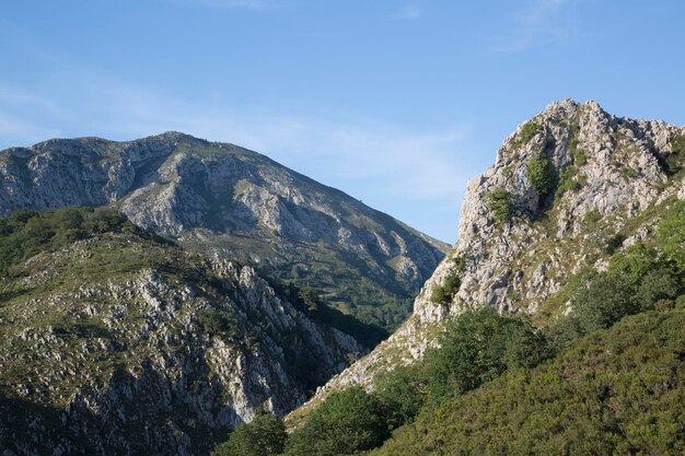 Dramatische Aussicht, Bergkette Picos de Europa außerhalb von Labra, Asturien, Spanien