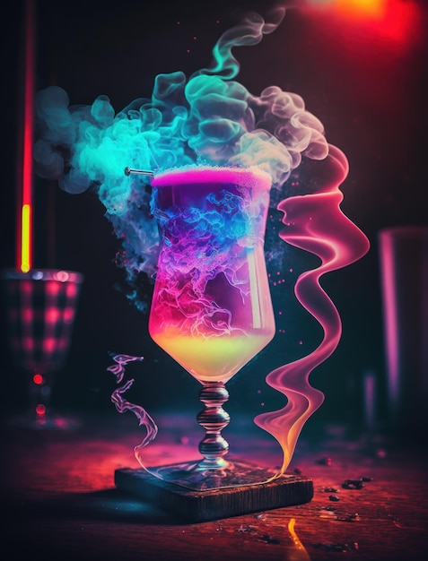 Dramatische dynamische Getränkefotografie einer generativen KI für ein magisches Shake-Getränk