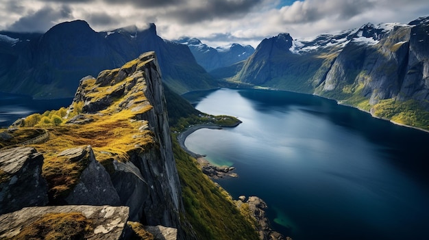 Dramatische norwegische Fjorde Schönheit der zerklüfteten Küste