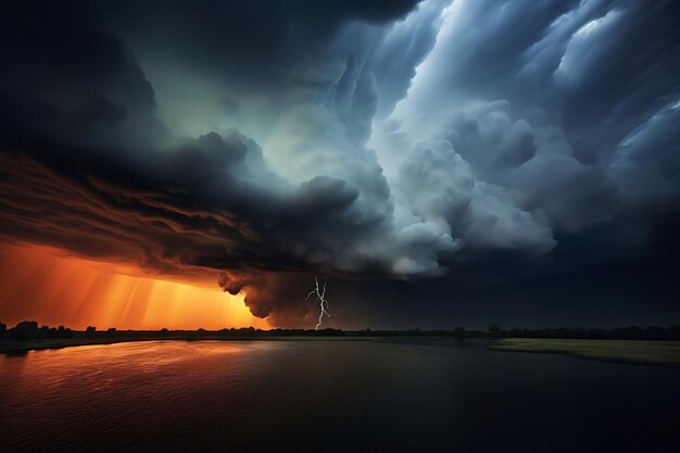 Foto dramatische sturmwolken sammeln sich.