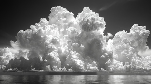 Foto dramatische wolkenformationen über einem ruhigen meer