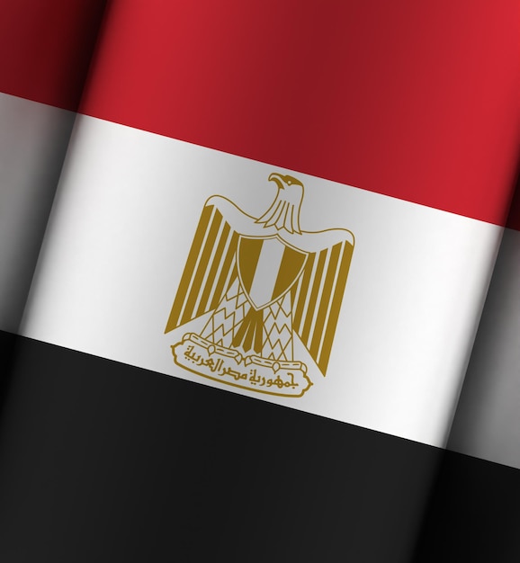 Dramatischer Hintergrund der ägyptischen Flagge voll