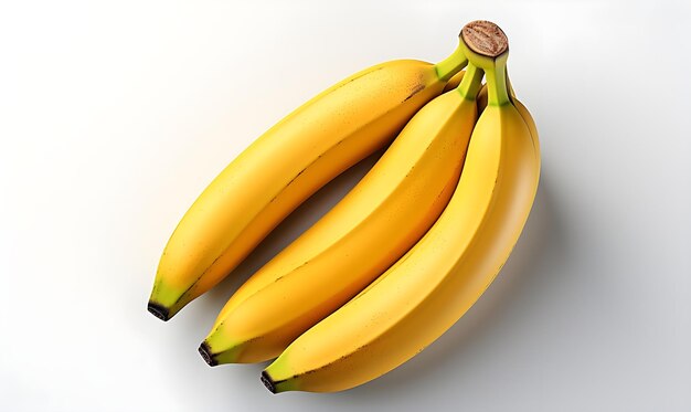 Draufsicht auf Banane auf weißem Hintergrund