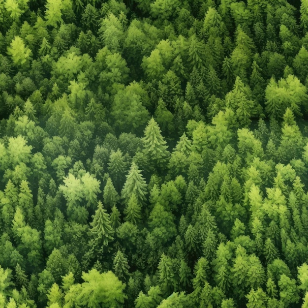 Foto draufsicht auf den grünen wald