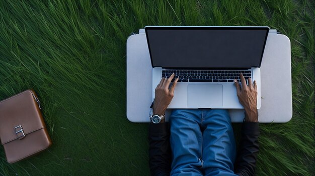 Draufsicht auf den Laptop