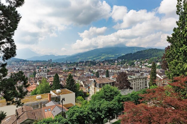 Draufsicht auf die Stadt Luzern Schweiz