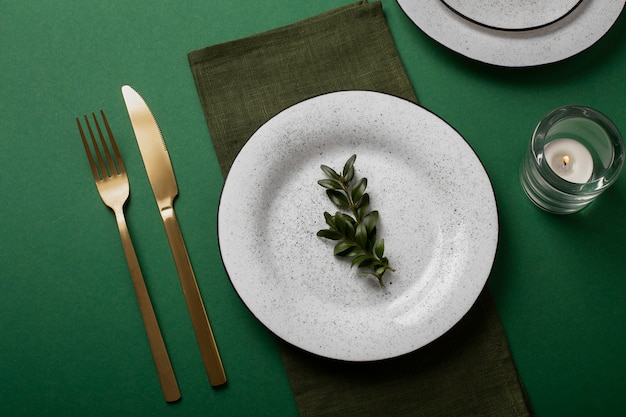 Foto draufsicht auf esstische ohne essen