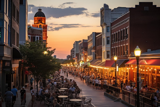 Draufsicht auf Lincoln Ein atemberaubender Sonnenuntergang über Nebraska Lincoln ist die Hauptstadt von Nebraska und die