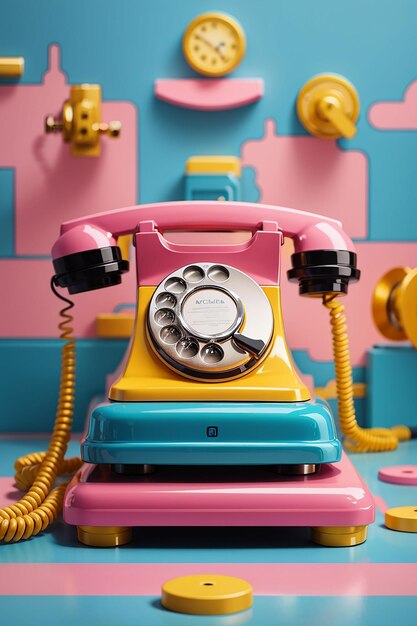 Foto draufsicht auf retro-telefon